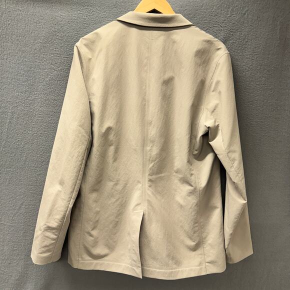 Lululemon Venture Blazer Mens Large Light Khaki Tan Activewear Jacket Snap Up - Picture 4 of 12